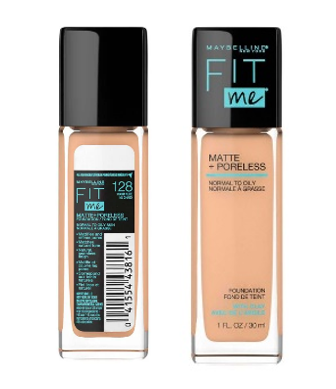 Base Maybelline Fit Me Matte + Poreless Tono 128
